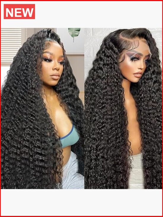 13x6 Deep Wave Lace Front Wig Human Hair 200 Density Pre Plucked Glueless